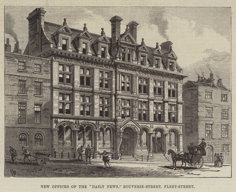 Nieuwe kantoren van de Daily News, Bouverie-Street, Fleet-Street door Frank Watkins