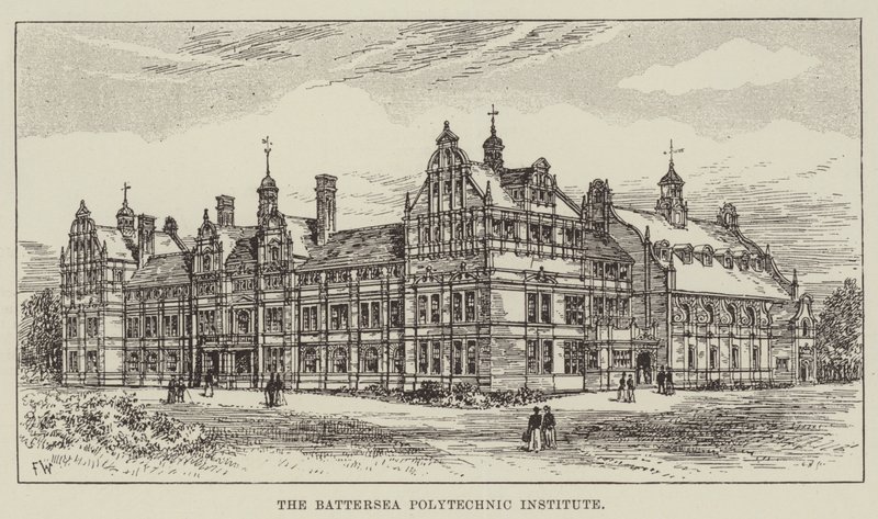 Het Battersea Polytechnic Institute door Frank Watkins