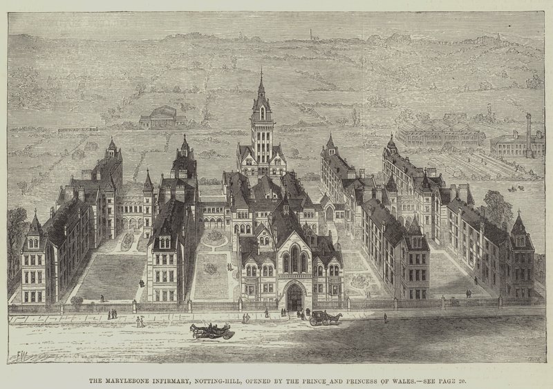 Het Marylebone Infirmary, Notting-Hill, geopend door de prins en prinses van Wales door Frank Watkins