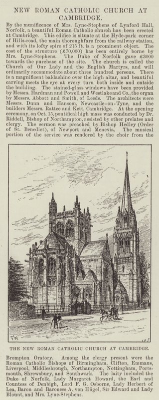 De nieuwe rooms-katholieke kerk in Cambridge door Frank Watkins
