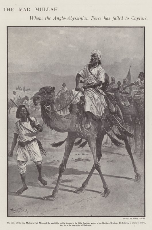Mohammed Abdullah Hassan, de "Gekke Mullah", Somalische religieuze en militaire leider door Frank (after) Feller