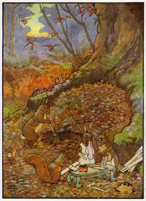 Illustratie voor Kinderen in het Bos door Frank Adams