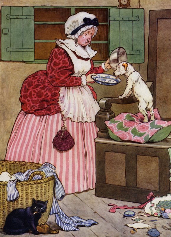 Illustratie voor Old Mother Hubbard door Frank Adams