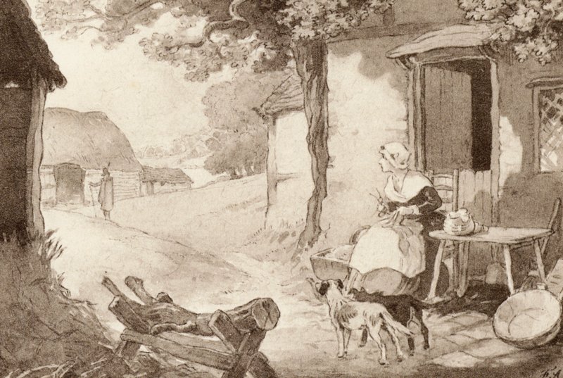 Illustratie voor The Scholar-Gipsy door Matthew Arnold door Frank Adams
