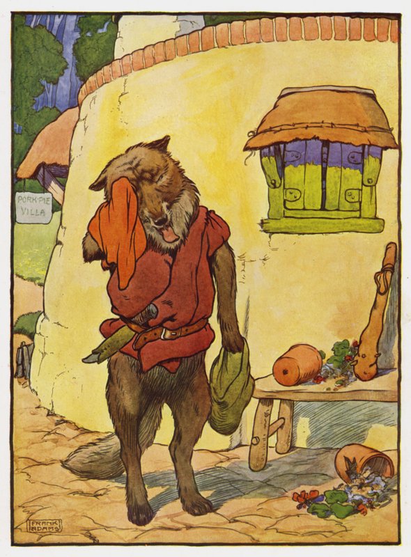 Illustratie voor De drie kleine biggetjes door Frank Adams