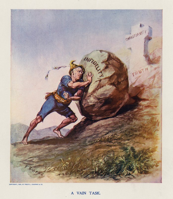 Een ijdele taak (kleurenlitho) door Frank Beard