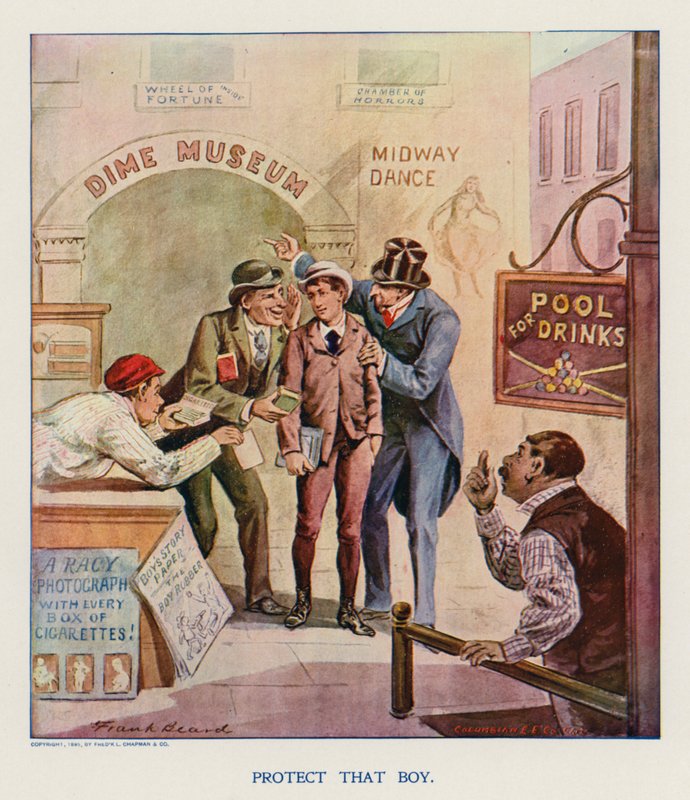 Bescherm die jongen (kleurenlitho) door Frank Beard