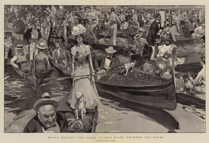 Koninklijk Henley, het Tafereel op de Rivier tussen de Races door Frank Craig