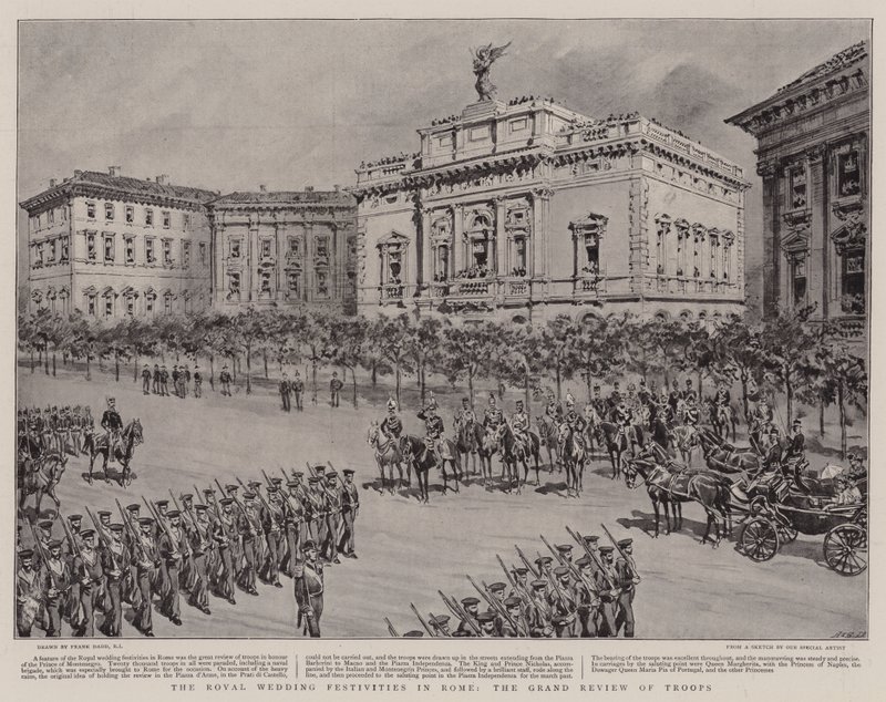 De koninklijke huwelijksfestiviteiten in Rome, de grote troepenparade door Frank Dadd