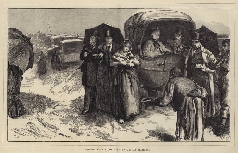 Bezienswaardigheden, een studie uit de natuur in Mortlake door Frank Holl