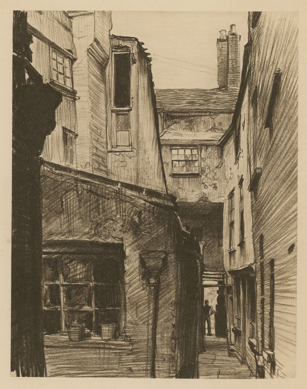 Het oude paard en de stalknecht, achter Holborn Above Bars, Londen door Frank Lewis Emanuel