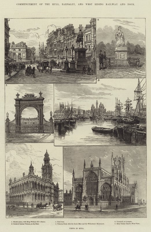 Begin van de Hull, Barnsley, en West Riding Spoorweg en Dok door Frank Watkins