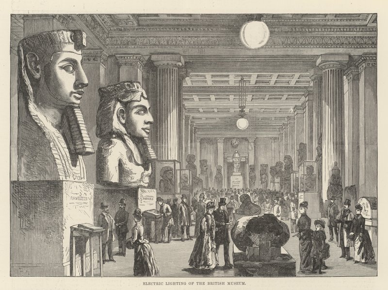 Elektrische verlichting van het British Museum door Frank Watkins
