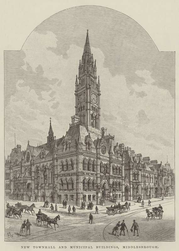 Nieuw stadhuis en gemeentelijke gebouwen, Middlesbrough door Frank Watkins