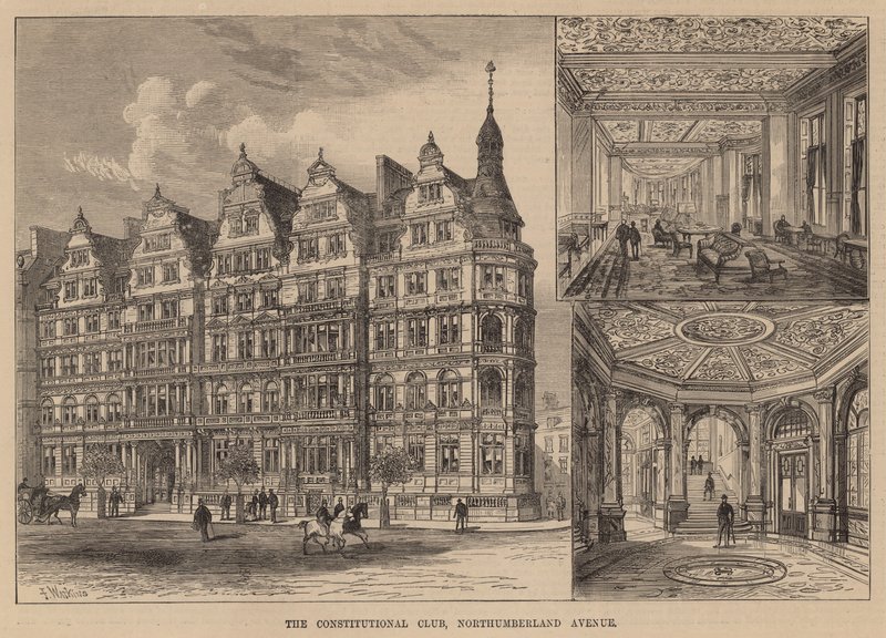 De Constitutionele Club, Northumberland Avenue door Frank Watkins