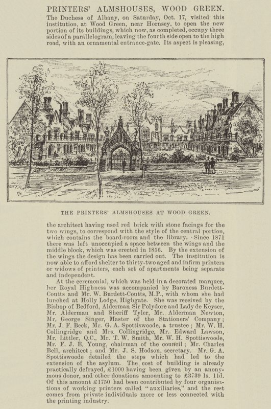 De Drukkerij-Almshouses in Wood Green door Frank Watkins