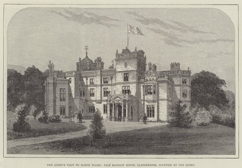 Het Bezoek van de Koningin aan Noord-Wales, Pale Mansion House, Llandderfel, bewoond door de Koningin door Frank Watkins