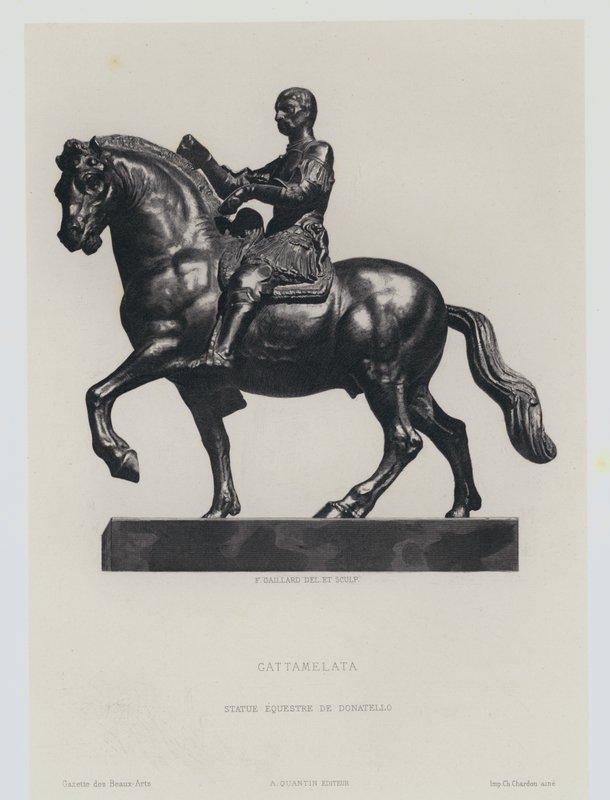 Bronzen ruiterstandbeeld van de Italiaanse Renaissance condottiero Gattemalata, door Donatello door Frans Gaillard