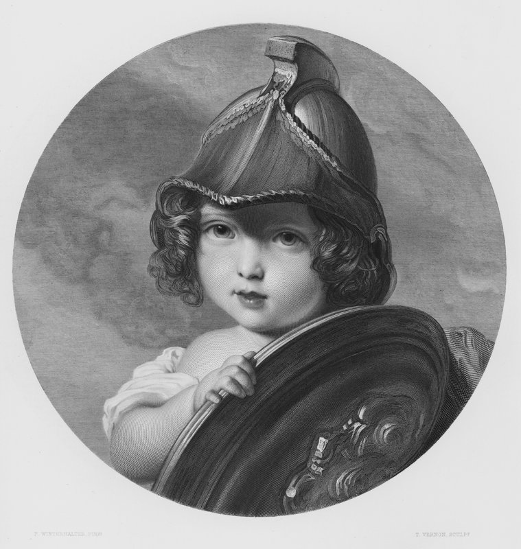 De Amazone, Portret van HRH Prinses Helena, uit het schilderij in de Koninklijke Collectie door Franz Xaver  Winterhalter (after)