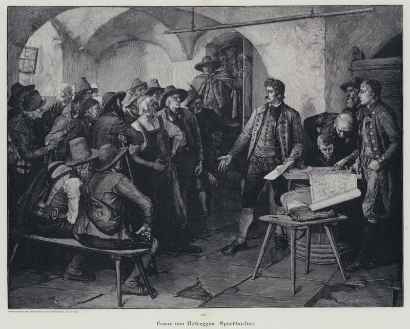 Josef Speckbacher, leider van de opstand van Tirol tegen de heerschappij van Napoleon I door Franz von (after) Defregger