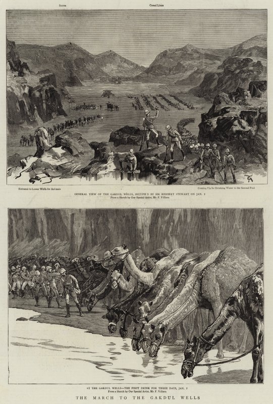 De mars naar de Gakdul Wells door Frederic Villiers