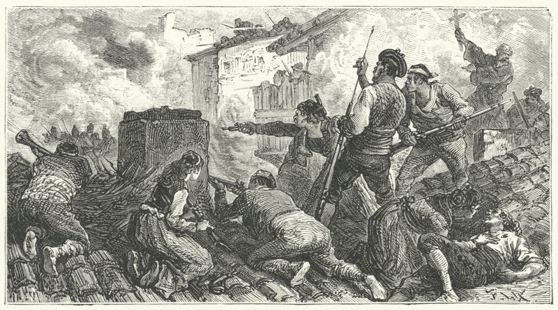 Verdediging van Zaragoza tegen de Fransen door Frederic Theodore (after) Lix