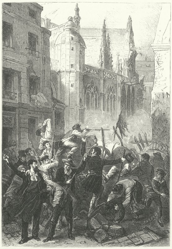 Junidagenopstand, Revolutie van 1848, Parijs (gravure) door Frederic Theodore (after) Lix