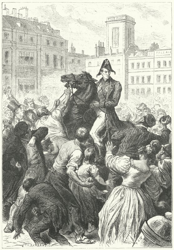 De Hertog van Wellington verstrikt in een rel door Frederic Theodore (after) Lix