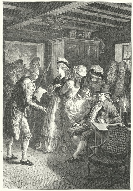 De arrestatie van Lodewijk XVI en zijn familie in Varennes door Frederic Theodore (after) Lix