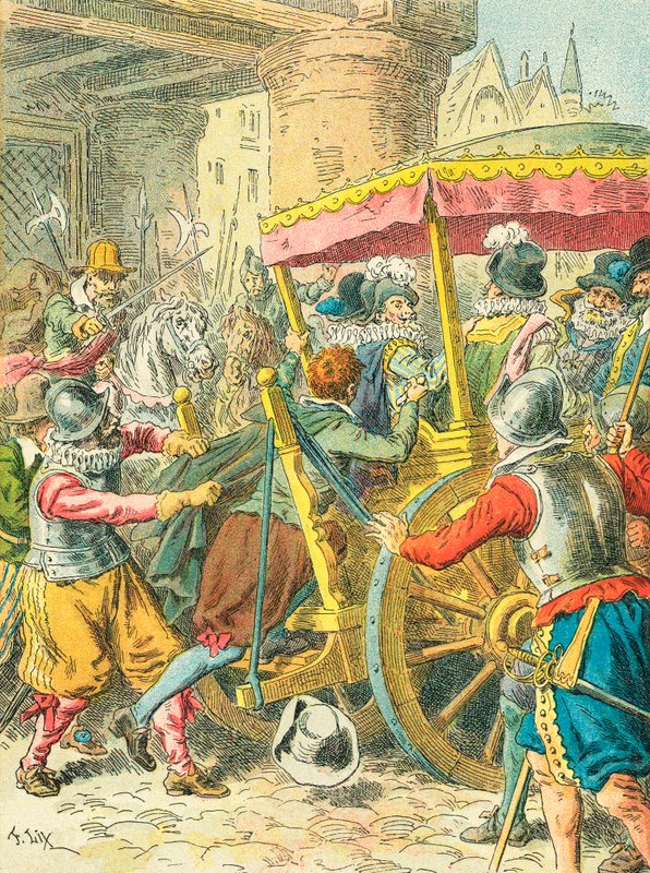 Moord op koning Hendrik IV van Frankrijk door Frederic Theodore Lix