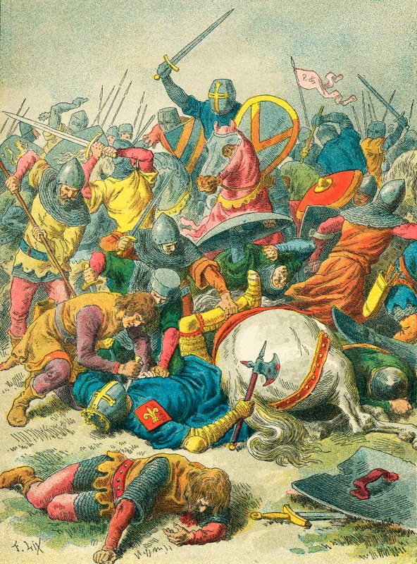 Filips Augustus bij de slag bij Bouvines door Frederic Theodore Lix