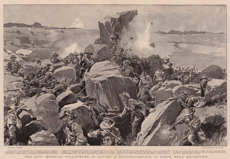 De City Imperial Volunteers in actie, een verkenning in kracht bij Britstown door Frederic de Haenen