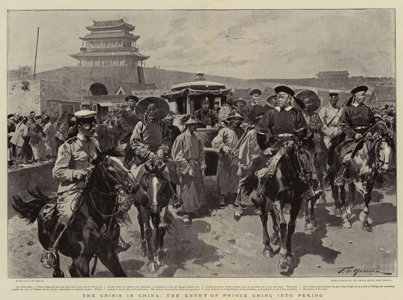 De Crisis in China, de Intocht van Prins Ching in Peking door Frederic de Haenen