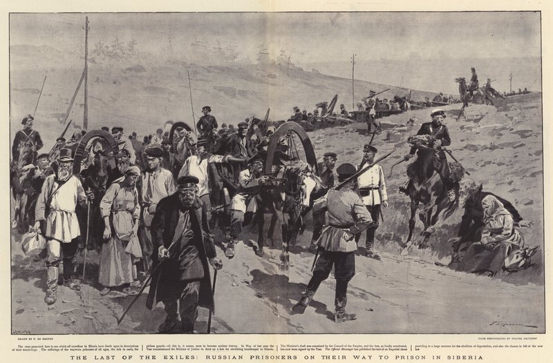 De Laatste der Ballingen, Russische Gevangenen op Weg naar de Gevangenis in Siberië door Frederic de Haenen