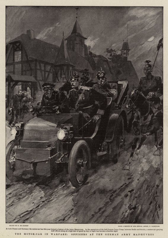 De Auto in de Oorlog, Officieren bij de Duitse Legermanoeuvres door Frederic de Haenen