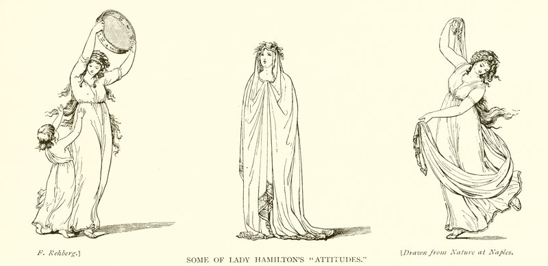 Enkele houdingen van Lady Hamilton door Frederich Rehberg