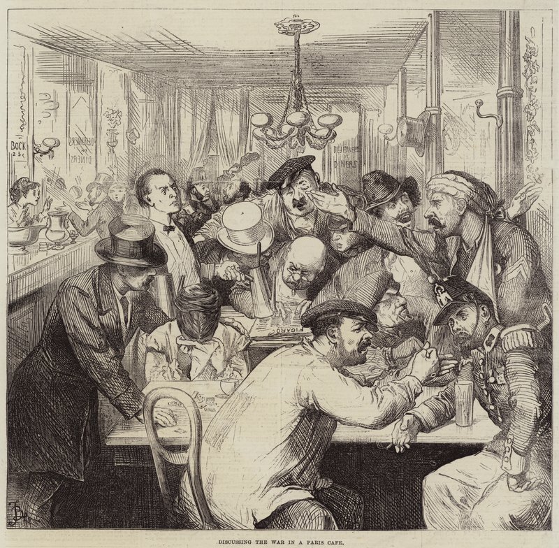 De Oorlog Bespreken in een Parijs Café door Frederick Barnard