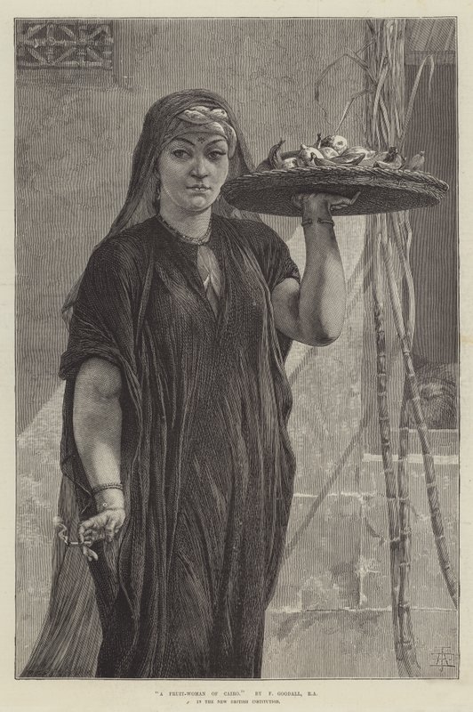 Een fruitvrouw uit Caïro door Frederick Goodall
