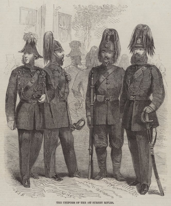Het uniform van de 1e Surrey Rifles door Frederick John Skill