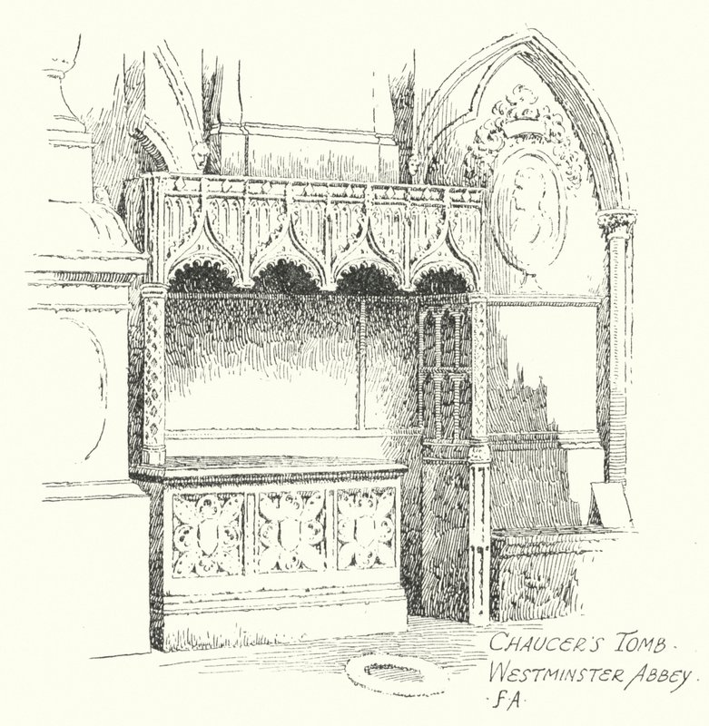 Graf van Chaucer, Westminster Abbey door Frederick Adcock
