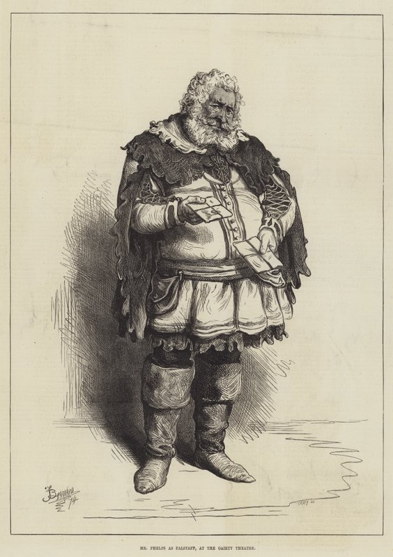 Mr Phelps als Falstaff, in het Gaiety Theatre door Frederick Barnard