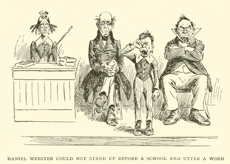 Daniel Webster kon niet voor een school staan en een woord uiten door Frederick Burr Opper
