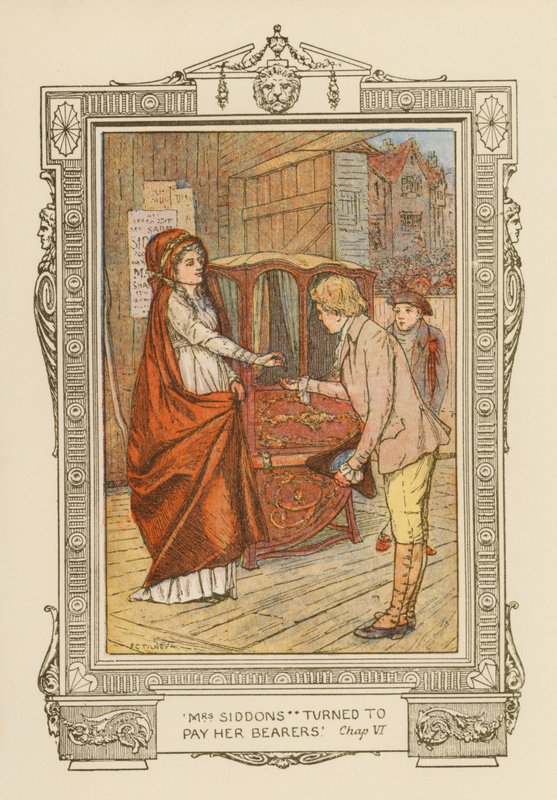 Mevrouw Siddons draaide zich om om haar dragers te betalen door Frederick Colin Tilney