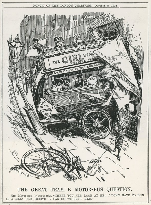 De grote tram versus motorbus kwestie door Frederick Henry Townsend