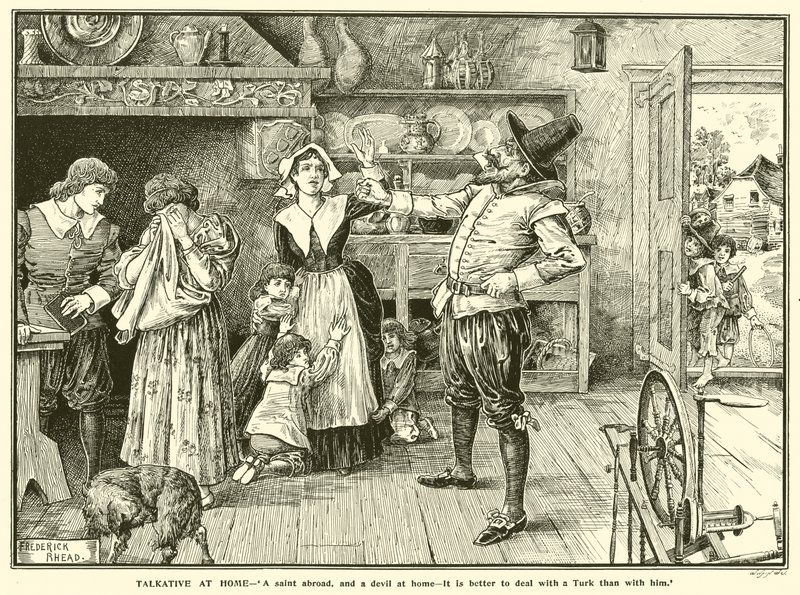 Praatziek thuis door Frederick Hurten Rhead