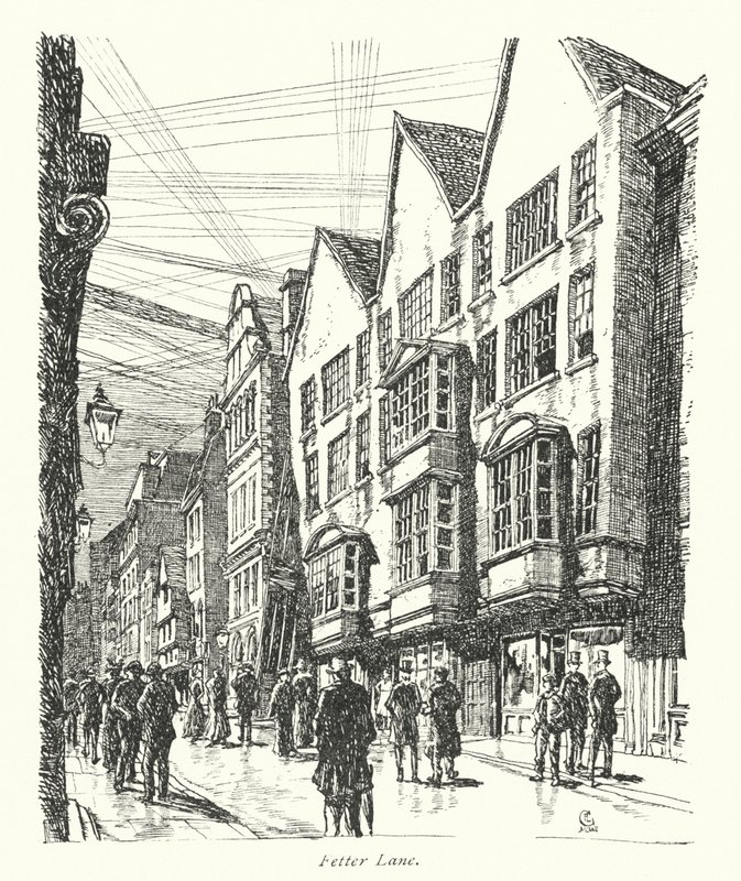 Londen: Fetter Lane door Frederick Landseer Maur Griggs