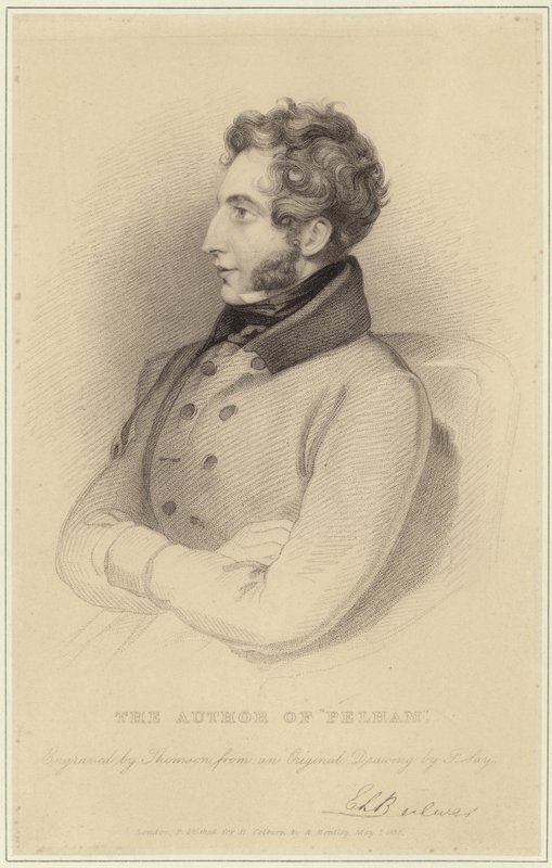 Portret van Edward Bulwer-Lytton, Baron Lytton door Frederick Richard Say