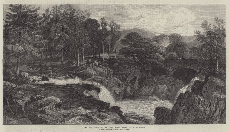 Bij Pont-y-Pair, Bettws-y-Coed, Noord-Wales door Frederick William Hulme