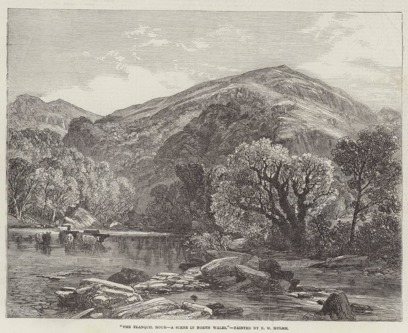 Het rustige uur, een scène in Noord-Wales door Frederick William Hulme