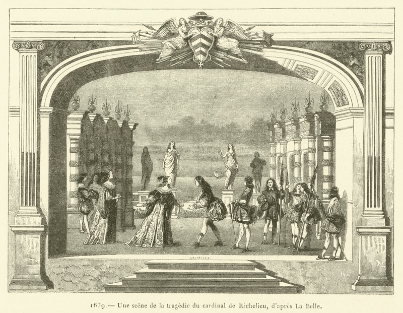 1639, Een scène uit de tragedie van kardinaal de Richelieu door French School